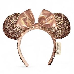 Disney Minnie Mouse Rose Gold Sequin Ears Headband